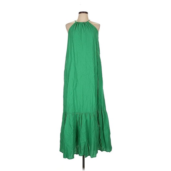 NWOT Banana Republic Green Halter Maxi Dress 2 - Picture 1 of 7